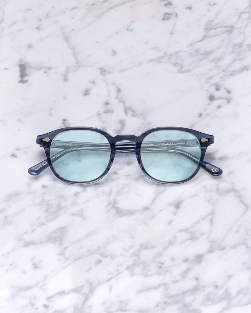 The Milano Sunglasses - Deep Sea with Light Blue Lens